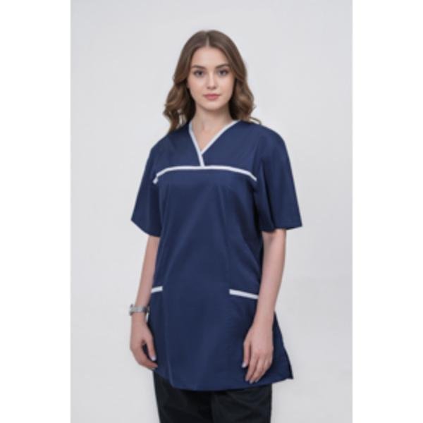 WOMEN'S SEMI-FITTED PULLED-ON SCRUB TOP