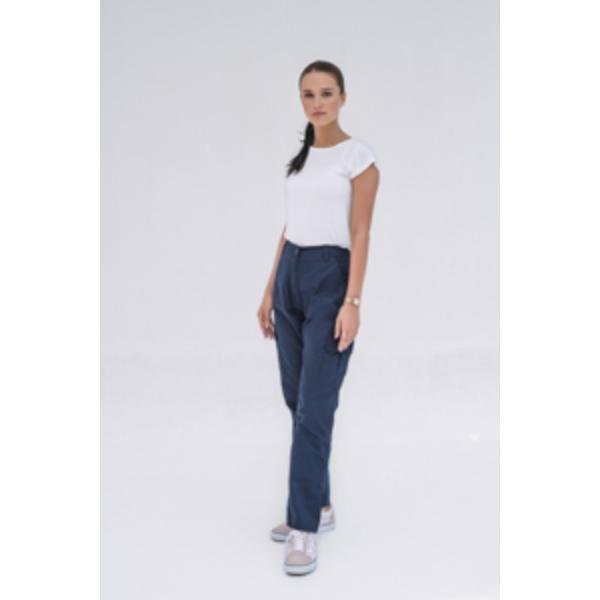 WOMEN'S WORKWEAR CARGO TROUSER (BLUE & WHITE T-SHIRT)