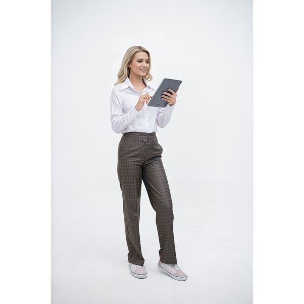 WOMEN'S FORMAL DRESS BROWN CHECK PANT