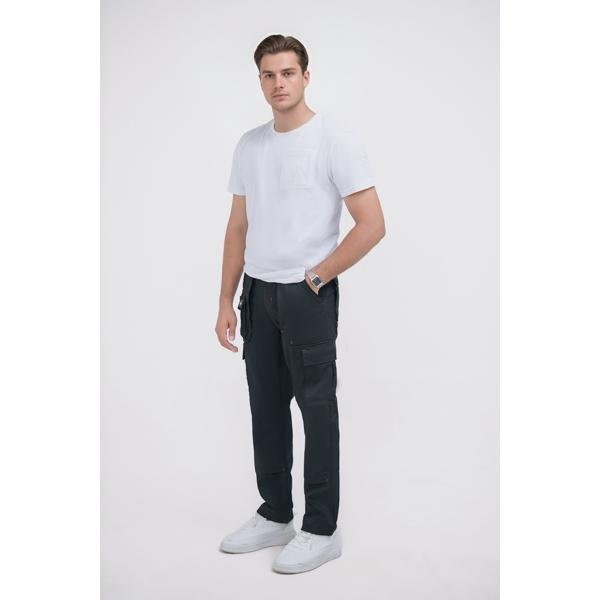 MEN'S WORKWEAR CARGO (BLACK & WHITE T-SHIRT)